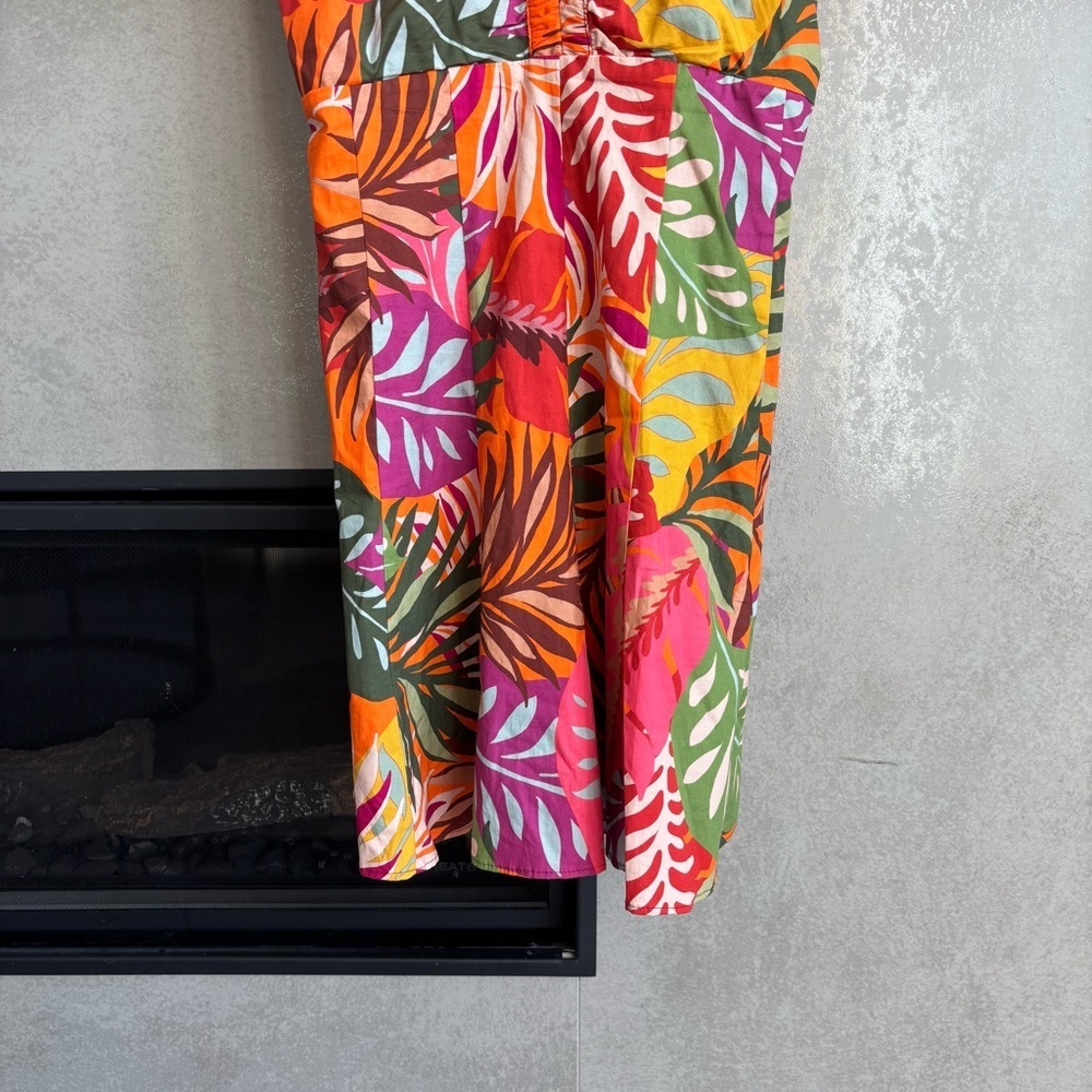 Anthropologie Maeve Printed Ruched Mini Dress, Size 12 - Picture 6 of 13